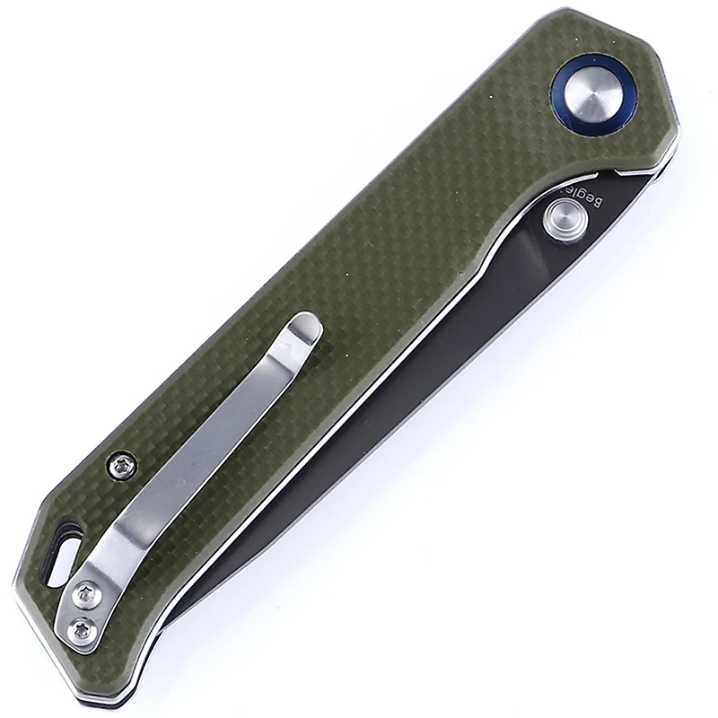 Kizer Vanguard Series Begleiter Manual Knife Liner Lock Green G-10 [3.50" Gray VG-10] Drop Point V4458A2