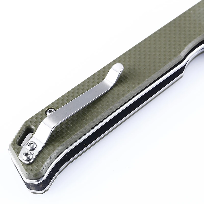 Kizer Vanguard Series Begleiter Manual Knife Liner Lock Green G-10 [3.50" Gray VG-10] Drop Point V4458A2