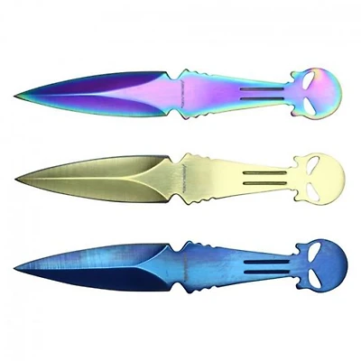 Punisher RW/GD/BL Throwing Knife 3pc Set 6"