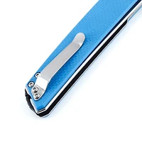 Kizer Vanguard Series Domin Manual Knife Liner Lock Blue G-10 [3.46" Stonewash VG-10] Drop Point V4516A3