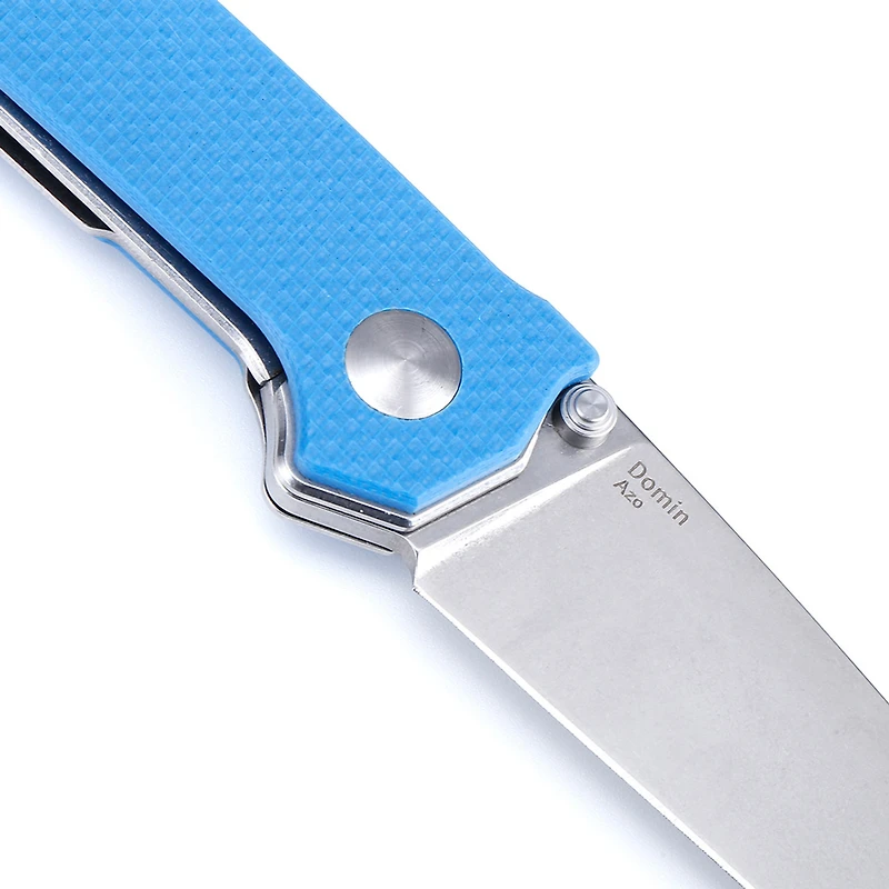 Kizer Vanguard Series Domin Manual Knife Liner Lock Blue G-10 [3.46" Stonewash VG-10] Drop Point V4516A3