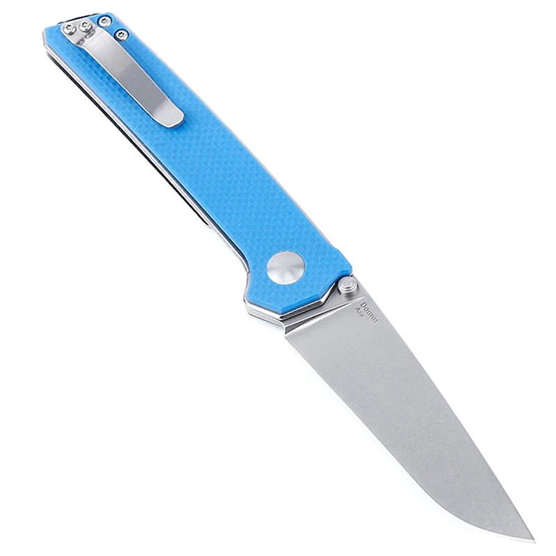 Kizer Vanguard Series Domin Manual Knife Liner Lock Blue G-10 [3.46" Stonewash VG-10] Drop Point V4516A3
