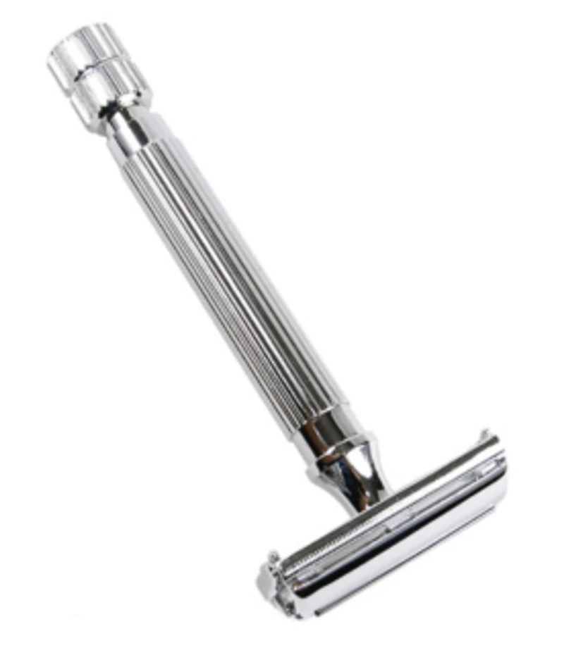 Parker - Butterfly Open, Heavyweight Texture Chrome, Safty Razor (Knob on Bottom)