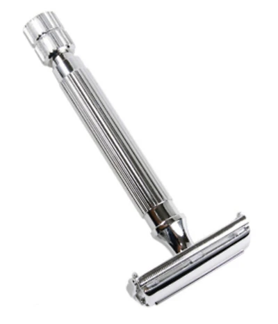 Parker - Butterfly Open, Heavyweight Texture Chrome, Safty Razor (Knob on Bottom)