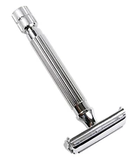 Parker - Butterfly Open, Heavyweight Texture Chrome, Safty Razor (Knob on Bottom)