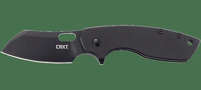 CRKT Pilar Manual Knife Frame Lock Knife Black G-10 [2.625" Black Plain] Sheepsfoot 5315GKD2