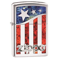 US Flag Polish Chrome Zippo