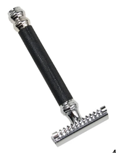 Parker - Open Comb, Black & Chrome, Safty Razor