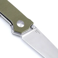 Kizer Vanguard Series Domin Manual Knife Liner Lock Green G-10 [3.46" Stonewash VG-10] Drop Point V4516A2
