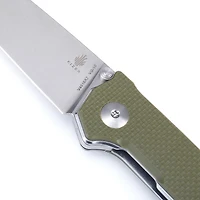 Kizer Vanguard Series Domin Manual Knife Liner Lock Green G-10 [3.46" Stonewash VG-10] Drop Point V4516A2