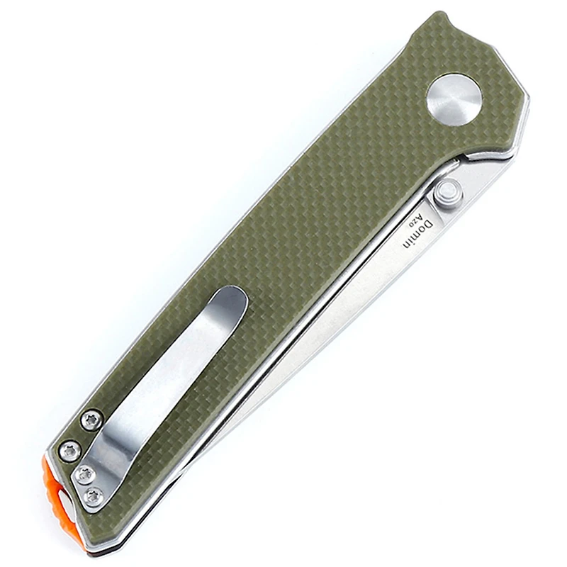Kizer Vanguard Series Domin Manual Knife Liner Lock Green G-10 [3.46" Stonewash VG-10] Drop Point V4516A2