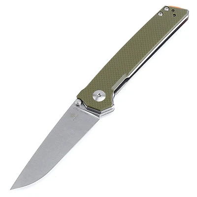 Kizer Vanguard Series Domin Manual Knife Liner Lock Green G-10 [3.46" Stonewash VG-10] Drop Point V4516A2