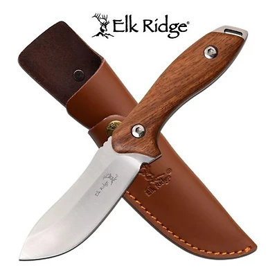 Elk Ridge Zebra Wood Fixed Blade 9"