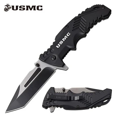 Black USMC Pocket Knife A/O Tanto