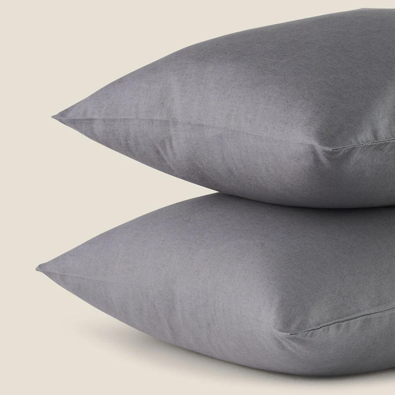 Paire de taies d'oreiller en lin Silk & Snow