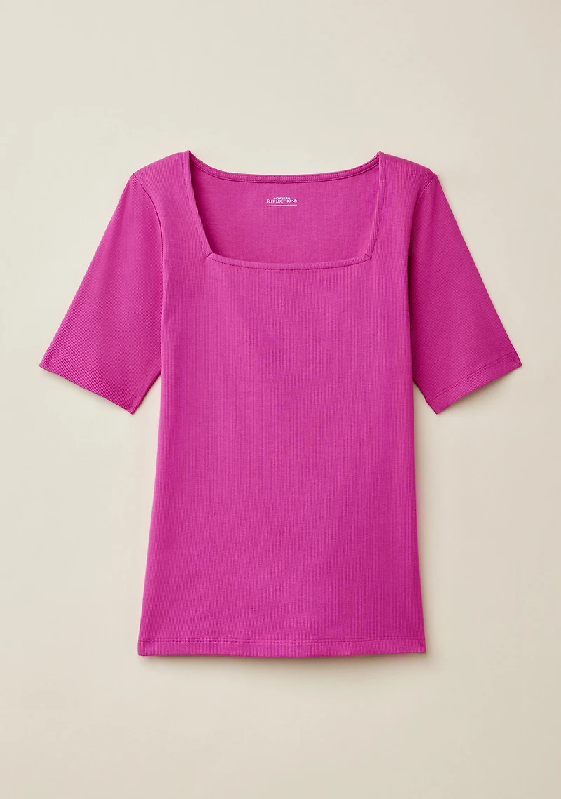 Square Neck Short Sleeve Top