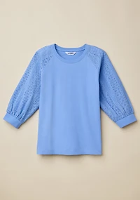 Raglan Lace Sleeve Top
