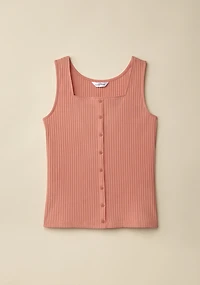 Square Neck Button-Front Tank