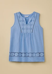 Y Neck Lace Yoke Top