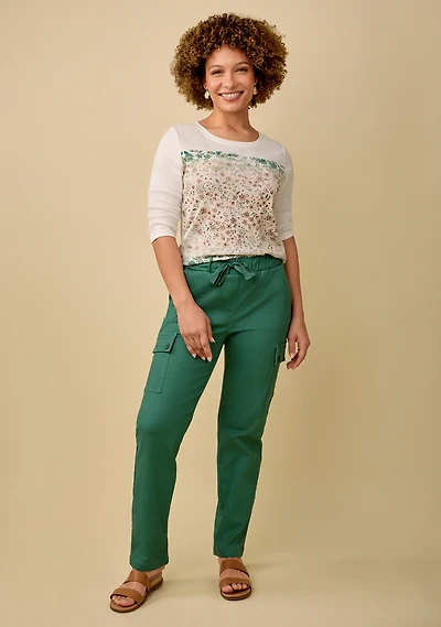 Drawstring Stretch Cargo Pant