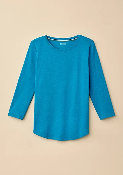 3/4 Sleeve Solid Cotton Tee