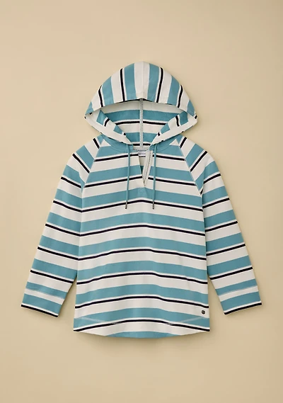 Striped French Terry Popover Hoodie