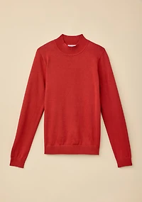 Organic Cotton Mock Neck Pullover
