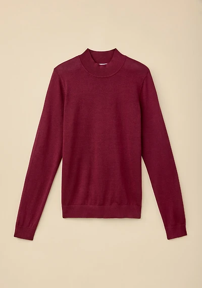 Organic Cotton Mock Neck Pullover