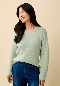 Pointelle Crew Neck Pullover