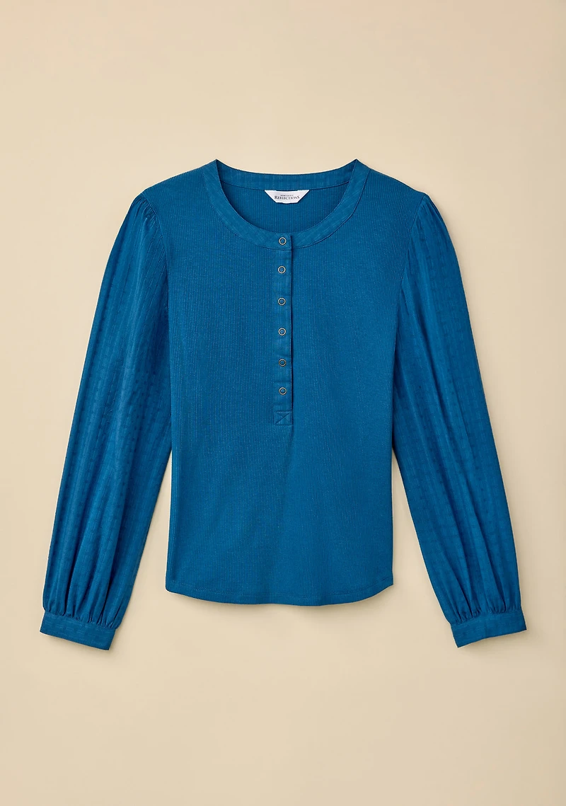 Puff Sleeve Henley Top