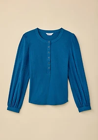 Puff Sleeve Henley Top
