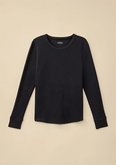 Waffle Knit Long Sleeve Tee