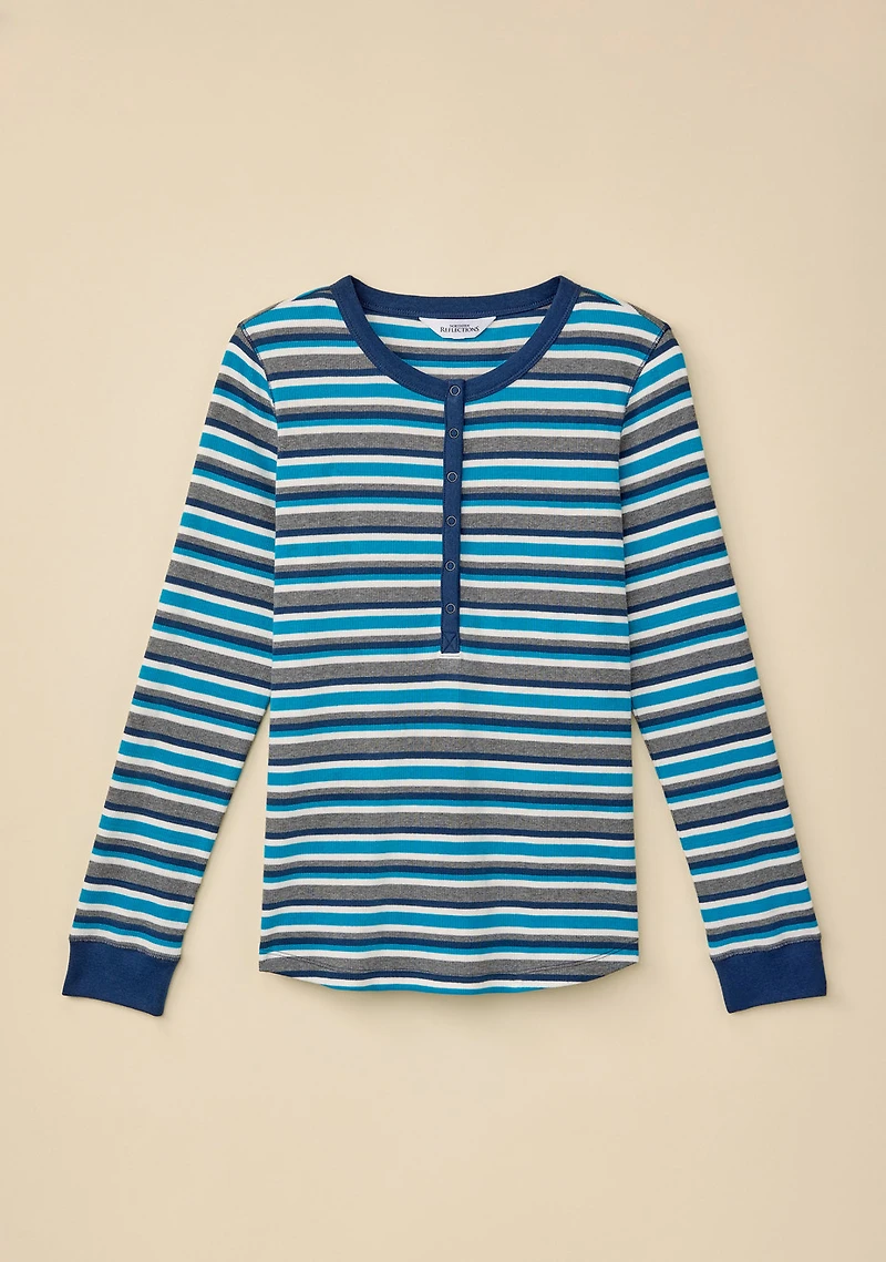 Snap Button Henley Tee