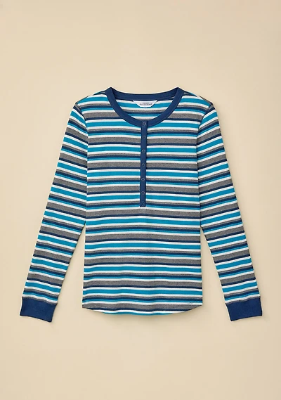 Snap Button Henley Tee