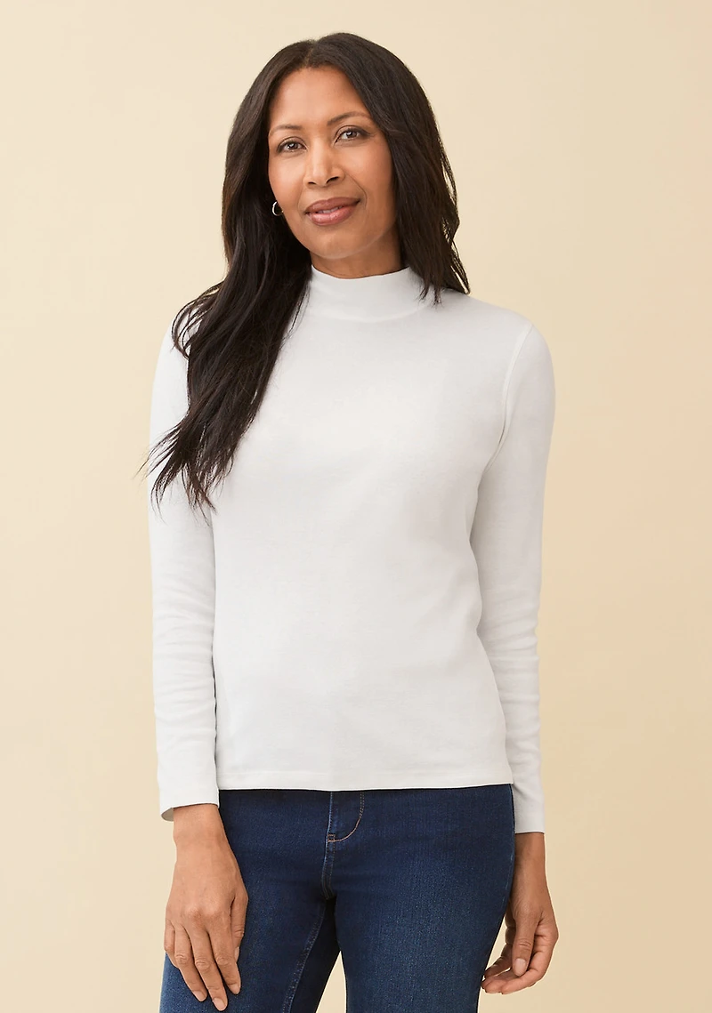 Cotton Mock Neck Top
