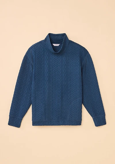 Cable Knit Funnel Neck Pullover