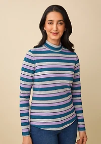 Long Sleeve Mock Neck Jersey Tee