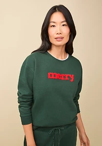 Merry Appliqué Fleece Pullover