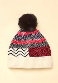 Jacquard Hat with Pom
