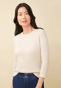 Cotton Cable Crew Neck Sweater