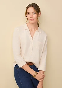 Jersey Slub Button-Front Shirt