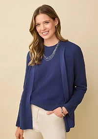 Lightweight Waffle Knit Cardigan