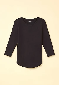 Cotton Slub 3/4 Sleeve Crewneck Tee