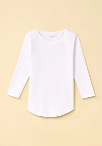 Cotton Slub 3/4 Sleeve Crewneck Tee