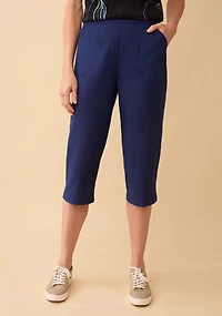 Garment Dye Pull On Capri Pant