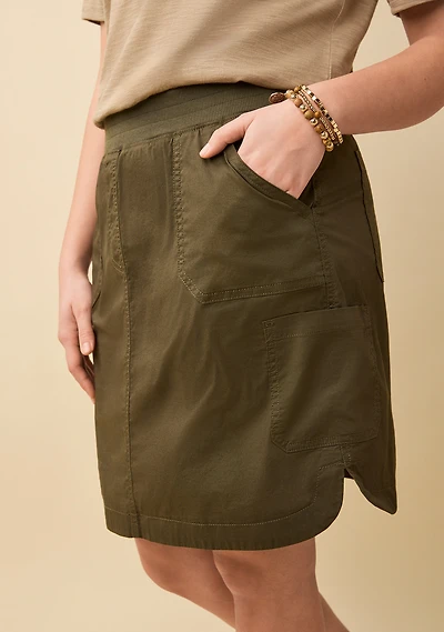 Poplin Cargo Skort