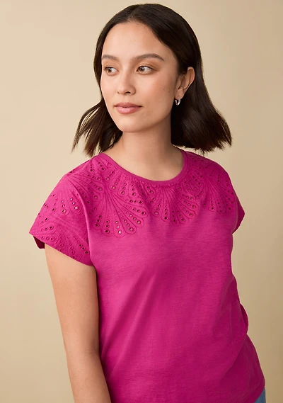 Eyelet Detail Top