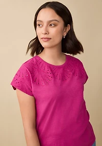 Eyelet Detail Top