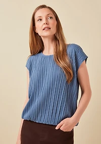 Pleated Cap Sleeve Top