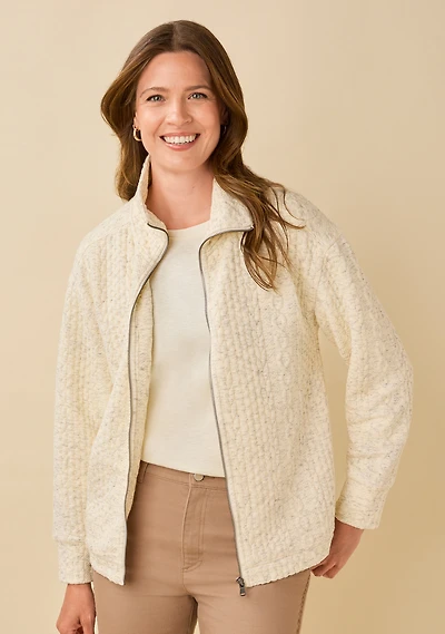 Cable Knit Zip Jacket